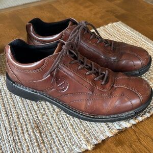 Ecco Men's Neoflexor Oxford Size 44 10 Brown Leather Tie Casual Travel Shoes